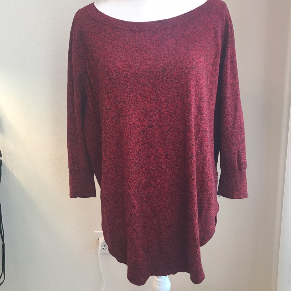 Red express loose knit top